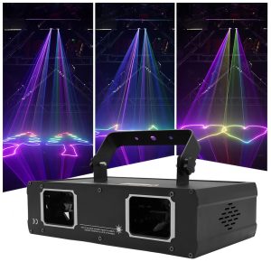 Night Club Laser Lighting RGB Laser Projector 2 Eyes 500mw Red+Green+Blue Laser Light for Dj Disco Party Bar