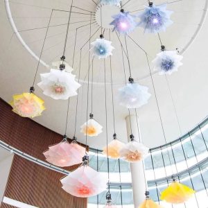 Led Flower Light Motif Lights Atmosphere Lotus Flower Lamp Stage Creative Decors Art Lighting Dynamic Art Deco Chandelier Lamp