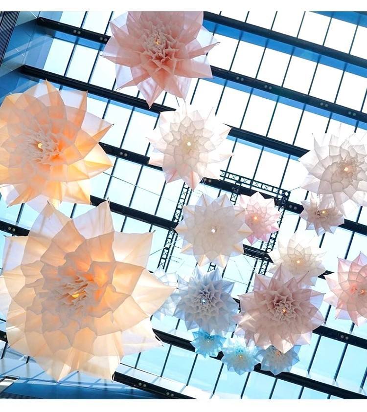 Led Flower Light Motif Lights Atmosphere Lotus Flower Lamp Stage Creative Decors Art Lighting Dynamic Art Deco Chandelier Lamp - 图片 2