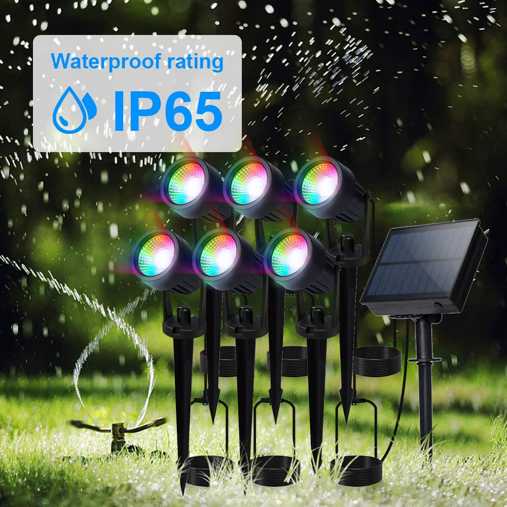 Solar Spotlight Outdoor IP65 Waterproof Color Changing Adjustable Landscape Yard Driveway Garden Porch Walkway Solar Spotlights - 图片 3