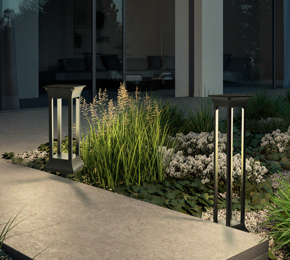 Solar Powered Outdoor Light Pathway Garden Lamp LED Bollard Yard Security Lawn Landscape Lighting Solar Pathway Lights Outdoor - 图片 5