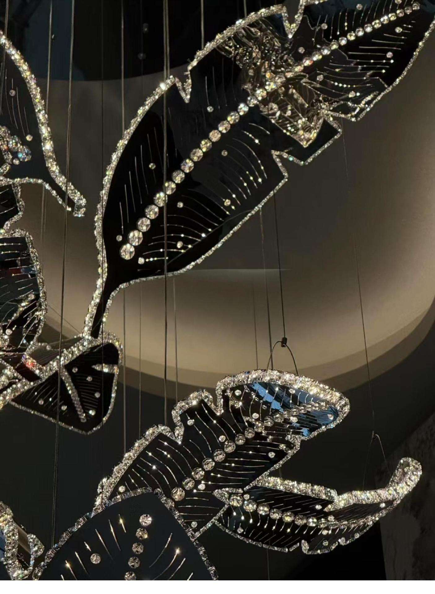 LED Chandelier Ceiling Light Luxury Dining Living Room Staircase Nordic Murano Glass Modern Crystal Chandeliers Pendant Lights - 图片 5