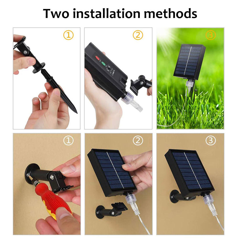 Solar Spotlight Outdoor IP65 Waterproof Color Changing Adjustable Landscape Yard Driveway Garden Porch Walkway Solar Spotlights - 图片 6