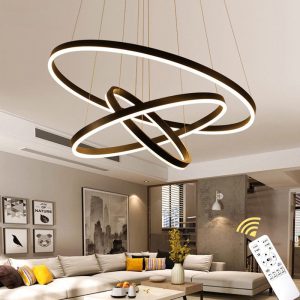 Nice Quality Down Glow Circle LED Modern Chandeliers Lighting Gold Brown Ring Chandeliers Pendant Lights