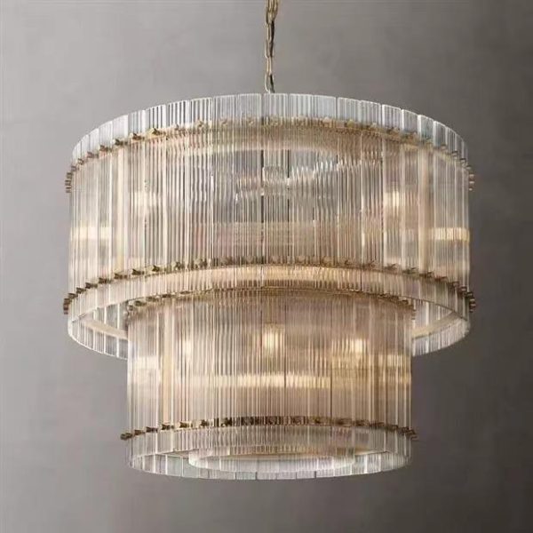Customized OEM Villa LED Pendant Chandelier Gold Modern Ceiling Light Hotel Lobby Light Luxury Large Crystal Chandelier Lighting