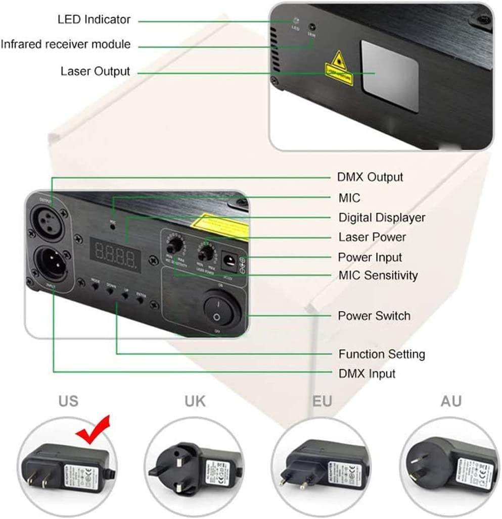 DJ Laser Party Lights 3D Animation RGB Lazer Stage Lighting DMX 512 Music Sound Disco Projector Nightclub Wedding Lasers Light - 图片 6