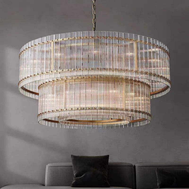 Customized OEM Villa LED Pendant Chandelier Gold Modern Ceiling Light Hotel Lobby Light Luxury Large Crystal Chandelier Lighting - 图片 4