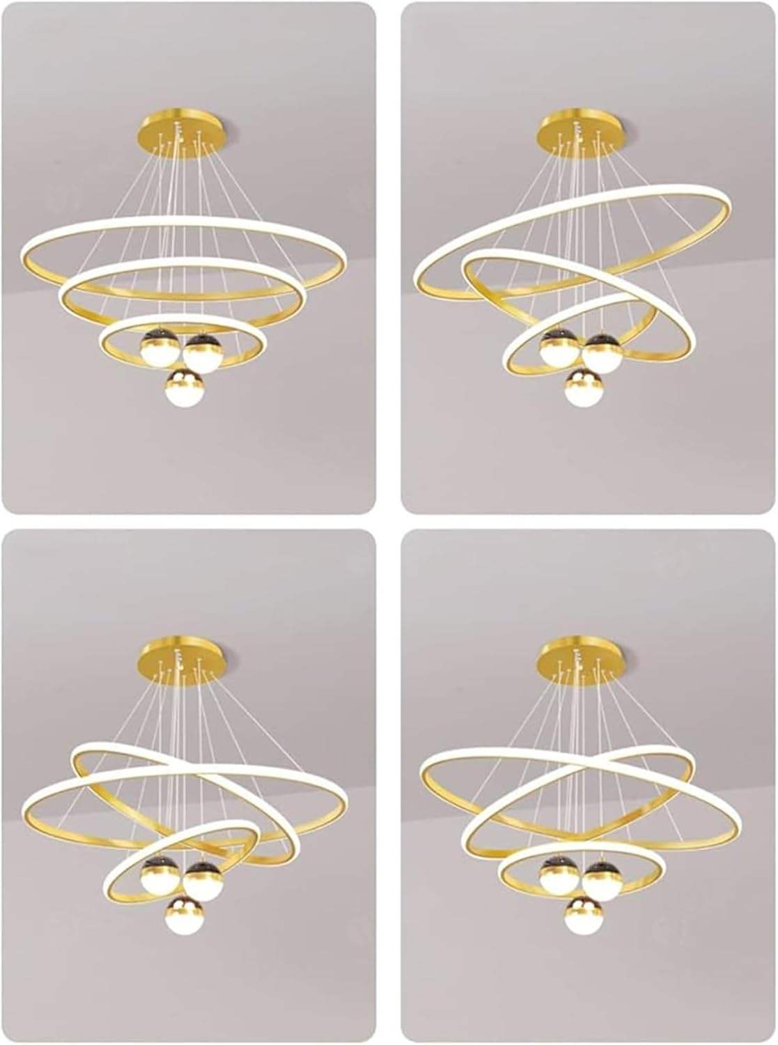 LED Pendant Lamp Circular Ring Dining Living Room Star Ball Ceiling Foyer Entryway Hanging Light Chandelier Modern Pendant Light - 图片 2