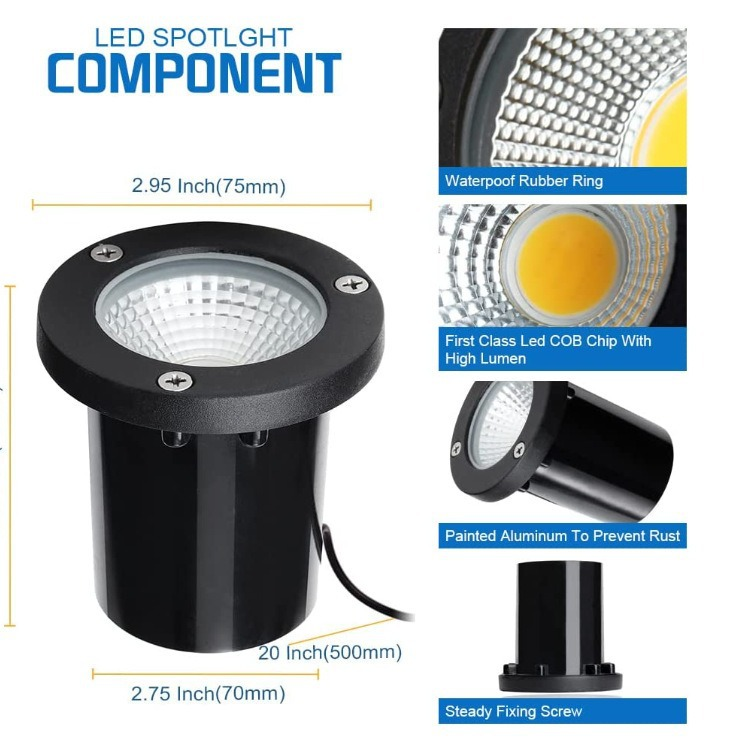 Outdoor Underground Lights Landscape Well Uplight IP67 Linkable Recessed Floor Step Deck Pathway Garden in Ground Led Light - 图片 3