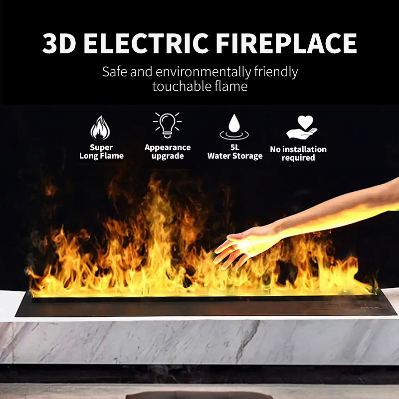 Steam Water Fireplace Flame Humidifier Remote APP Control Indoor Chimney Color Changing LED Wall Mounted Electric Fireplace - 图片 2