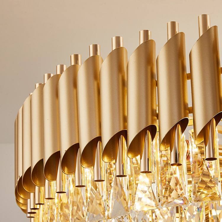 Modern Hanging Gold Led Pendant Light Fixtures Decorative Hotel Restaurant French Empire Luxury Crystal Chandelier Ceiling Light - 图片 3