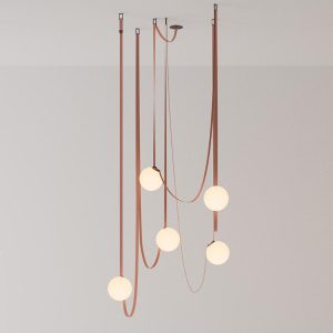 Nordic Minimalist Villa Staircase Pendant Lamp Iron Rotating Design for Loft Living Room chandelier high ceiling Pendant Light