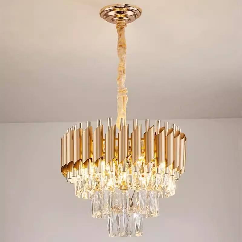 Modern Hanging Gold Led Pendant Light Fixtures Decorative Hotel Restaurant French Empire Luxury Crystal Chandelier Ceiling Light - 图片 2