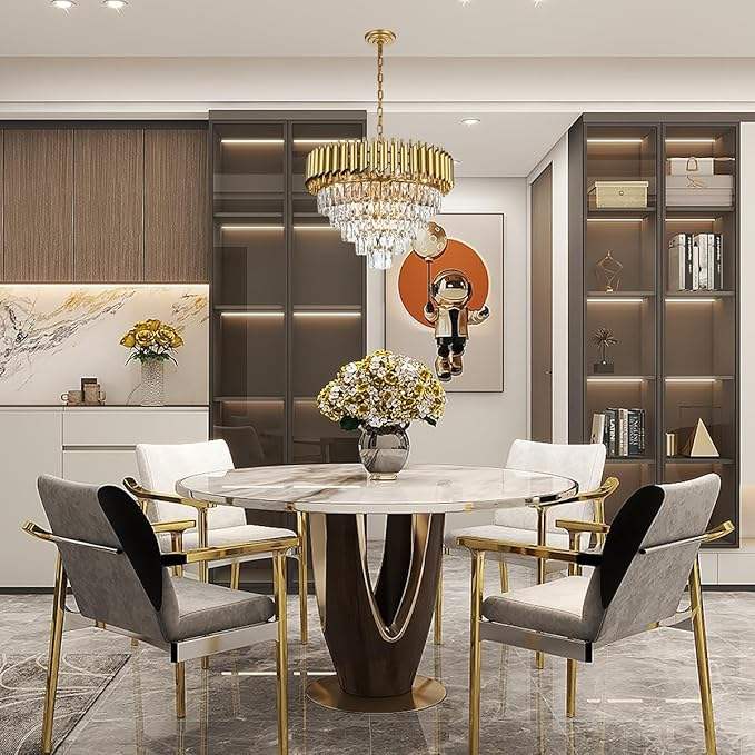 Modern Hanging Gold Led Pendant Light Fixtures Decorative Hotel Restaurant French Empire Luxury Crystal Chandelier Ceiling Light - 图片 6