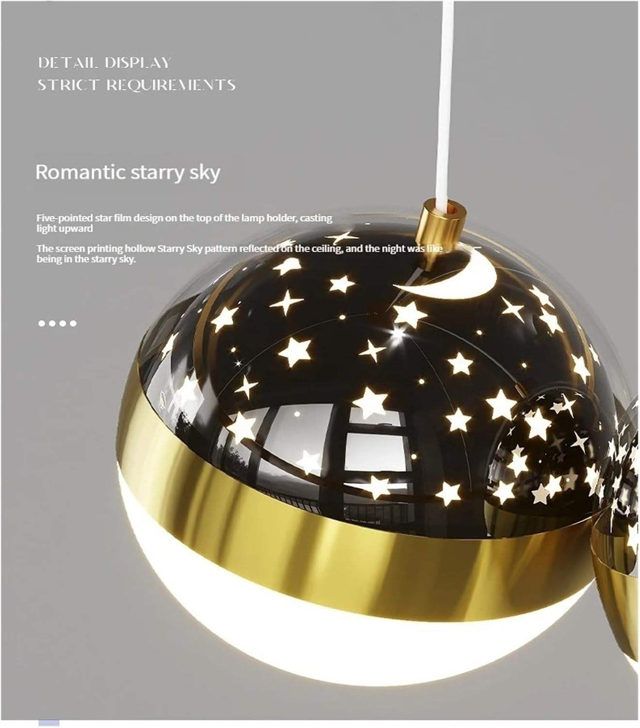 Starry Reflection Decor 3 Ring Dimmable Kitchen Hotel Living Room LED Modern Hanging Ceiling Lamps Chandeliers Pendant Lights - 图片 5