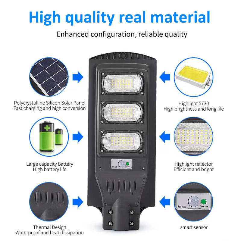 Solar Street Lights Solar Security Flood Light Parking Lot Court Garage Patio Waterproof All in One Solar Street Light Outdoor - 图片 2