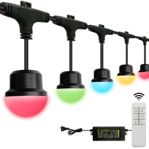 RGB White Color Changing S14 G40 LED Light String Rubber Waterproof Christmas Patio Tree Decorative LED Outdoor String Lights