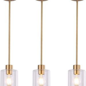 Gold Pendant Lights Adjustable Height Vintage Dome Hanging Light Fixtures Barn Dining Room Antique Brass Pendant Light Kitchen